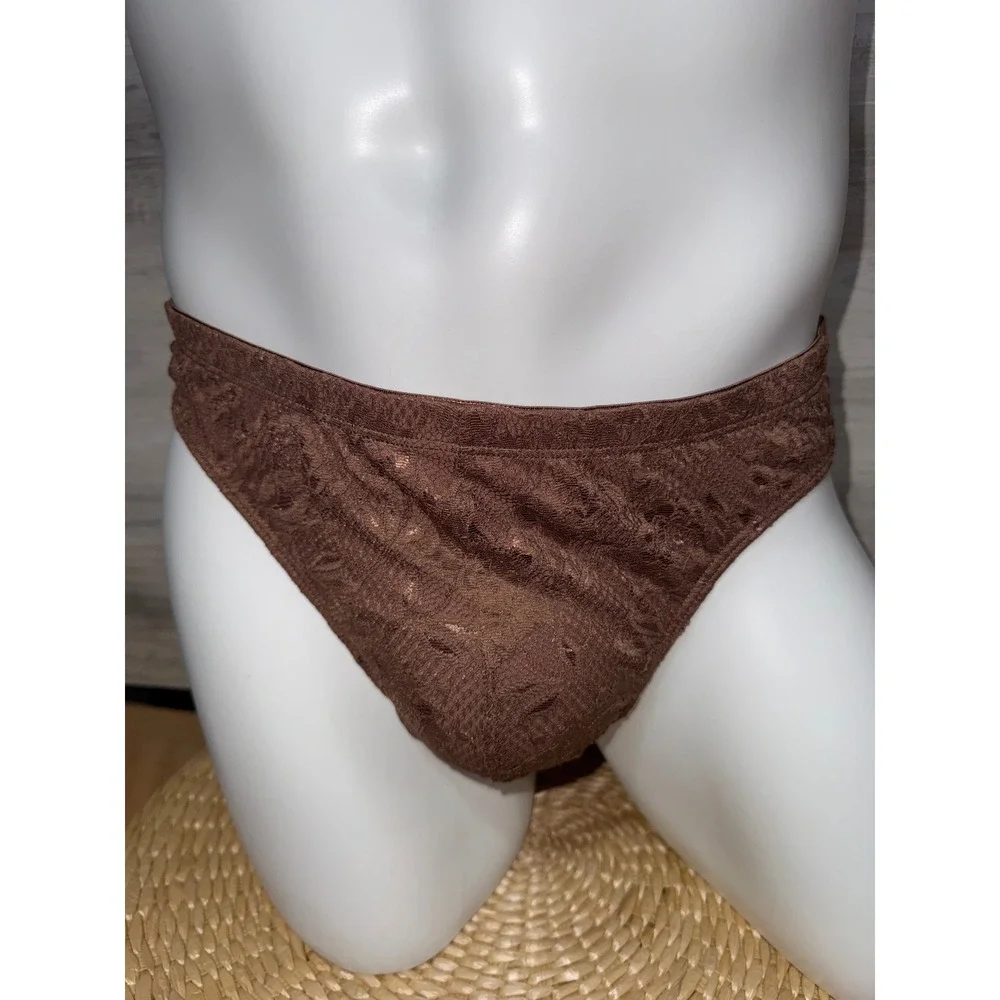 Cosabella Never Say Never Classic G-String Thong Brown Lace G-String NWT‎ L